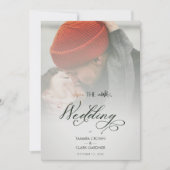 Luxury Modern Transparency Wedding Photo Script Einladung (Vorderseite)