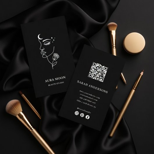 Luxury Mond Schönheitsstudio Elegant Visitenkarte