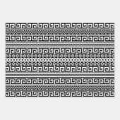 Luxury Monochrome Ancient Greek Aztec Maze Linear Geschenkpapier Set (Vorderseite 3)