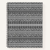 Luxury Monochrome Ancient Greek Aztec Maze Linear Notizblock (Vorderseite)