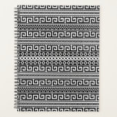 Luxury Monochrome Ancient Greek Aztec Maze Linear Planer (Vorderseite)