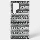 Luxury Monochrome Ancient Greek Aztec Maze Linear Samsung Galaxy Hülle (Rückseite)