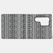 Luxury Monochrome Ancient Greek Aztec Maze Linear  Samsung Galaxy Hülle (Rückseite (Horizontal))