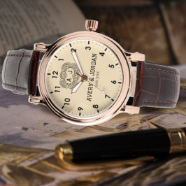 Luxury monogram cream couple names initials  armbanduhr