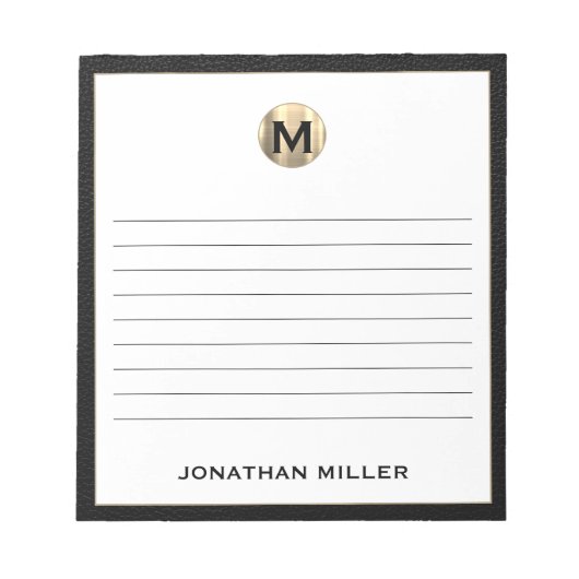 Luxury Monogram Editor Notizblock (Vorderseite)