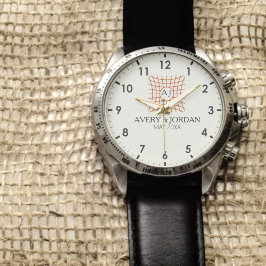 Luxury Monogram Elegant Initials Couple Names Armbanduhr