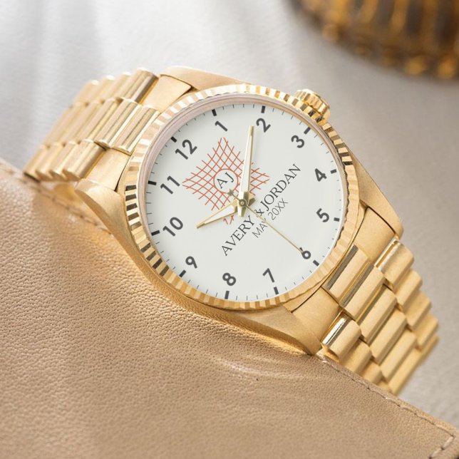 Luxury Monogram Elegant Initials Couple Names Armbanduhr (Von Creator hochgeladen)