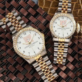 Luxury Monogram Elegant Initials Couple Names Armbanduhr