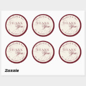 Luxury Monogram Ivory Wedding Thank You Runder Aufkleber (Blatt)