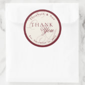 Luxury Monogram Ivory Wedding Thank You Runder Aufkleber (Tasche)