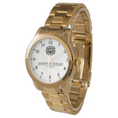 Luxury Monogram Letters with Couple's Names Armbanduhr (Schrägansicht)