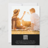 Luxury Monogram QR Code Foto Wedding Einladung (Rückseite)