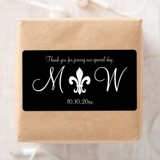 Luxury Monogram Wedding water bottle labels (Insitu)