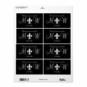 Luxury Monogram Wedding water bottle labels (Vorne)