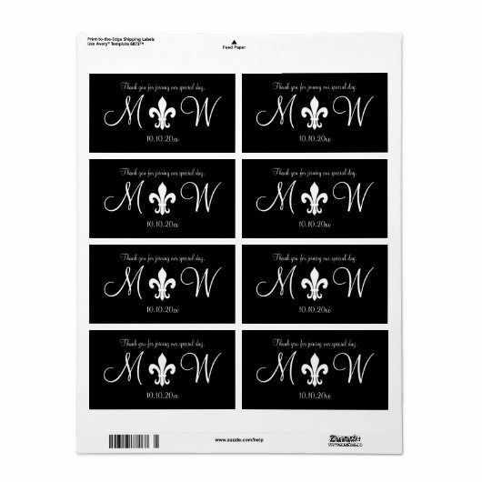 Luxury Monogram Wedding water bottle labels (Vorne)