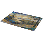 Luxury Mountain Sunrise Glass Cutting Board Schneidebrett (Ecke)
