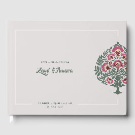 Luxury Mughal Floral Wedding Guest Book - Elegant Gästebuch