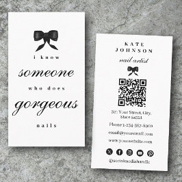 Luxury Nail Artist Beaty Salon Manicure QR Code  Visitenkarte