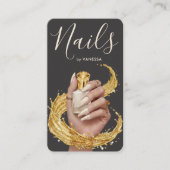 Luxury Nail Artist Manicurist Cloud Dancer Gold Visitenkarte (Vorderseite)