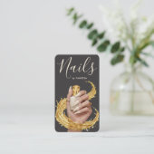 Luxury Nail Artist Manicurist Cloud Dancer Gold Visitenkarte (Stehend Vorderseite)