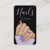Luxury Nail Salon QR Code Modern Nail Tech Visitenkarte (Vorderseite)