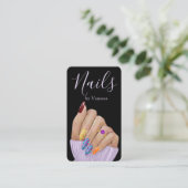 Luxury Nail Salon QR Code Modern Nail Tech Visitenkarte (Stehend Vorderseite)