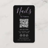 Luxury Nail Salon QR Code Modern Nail Tech Visitenkarte (Rückseite)