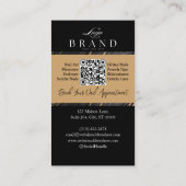 Luxury Nail Technician Artist Black Gold Agate Visitenkarte (Rückseite)