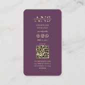 Luxury Nail Technician Lila Gold Lacquer Visitenkarte (Rückseite)