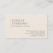 Luxury Natural Ivory Linen QR Code Visitenkarte (Vorderseite)