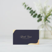 Luxury Navy and Gold Visitenkarte (Stehend Vorderseite)