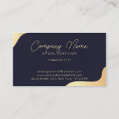 Luxury Navy and Gold Visitenkarte (Rückseite)