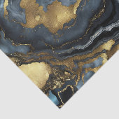 Luxury Navy Blue Black Faux Gold Marble Agate Seidenpapier (Ausschnitt)