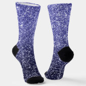 Luxury Navy Blue Gradient Glitzer Socken (Gewinkelt)