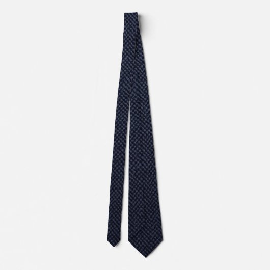 Luxury Navy Blue Saffiano Crosshatch Textured Neck Krawatte (Rückseite)