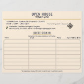 Luxury Navy/Cream Open House Both Sides Sign-In Flyer (Vorne)
