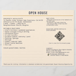 Luxury Navy/Cream Open House Both Sides Sign-In Flyer