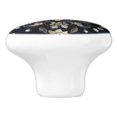 Luxury Navy Gold Floral Keramikknauf (Seitenansicht)