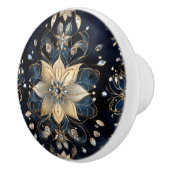 Luxury Navy Gold Floral Keramikknauf (Rechts)