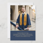 Luxury Navy & Gold Medical  Einladung (Rückseite)