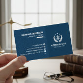 Luxury Navy Leather Look Attorney Business Card  Visitenkarte