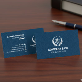 Luxury Navy Leather Look Attorney Business Card  Visitenkarte
