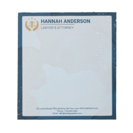 Luxury Navy Look Attorney Logo, for Legal Professi Notizblock