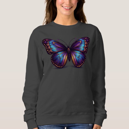 Luxury Neon Butterfly Women’s Sweatshirt (Vorderseite)