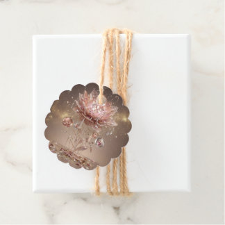 Luxury Neon Floral Scalloped Tags Geschenkanhänger