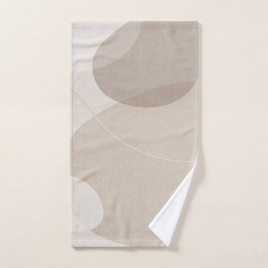 Luxury Neutral Beige Abstract Badhandtuch Set (Handtuch)