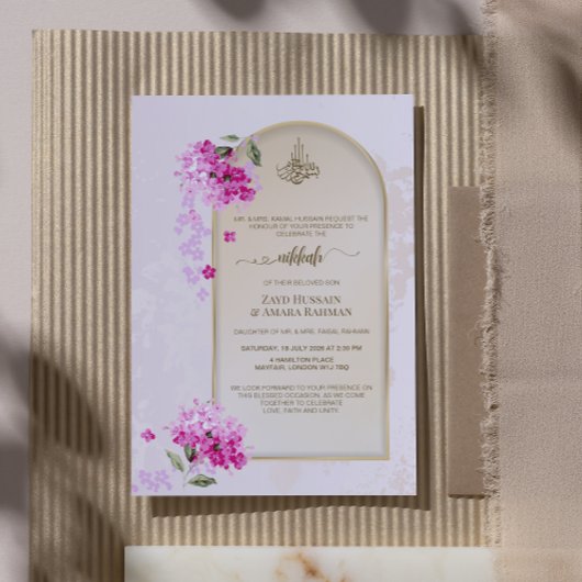 Luxury Nikkah Wedding Einladung | Hydrangeas