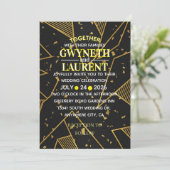 Luxury Noir Elegant Black and Gold Formal Invitati Einladung (Stehend Vorderseite)