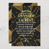 Luxury Noir Elegant Black and Gold Formal Invitati Einladung (Vorne/Hinten)