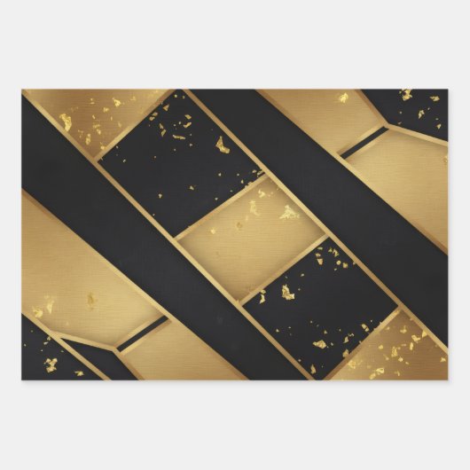 Luxury Noir Matte Black Premium Geschenkpapier Set (Vorderseite)